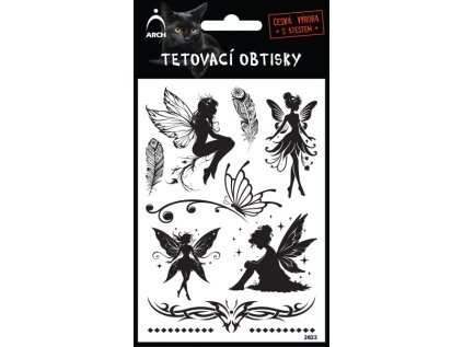 Černé tetovací obtisky - VÍLY