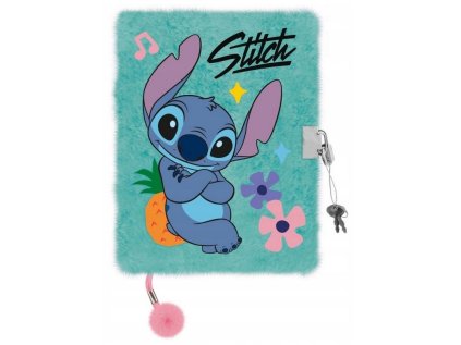 Památník/zápisník s visacím zámkem A5/96 listů STITCH Mint Aloha, linkovaný