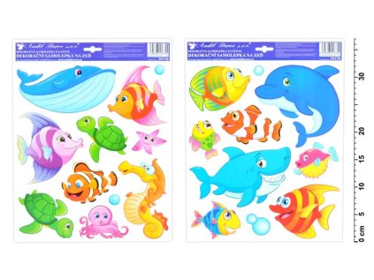 SAMOLEPÍCÍ DEKORACE mořský svět - 33 x 29 cm