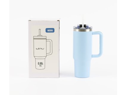 Termohrnek 900 ml MIAU MODRÝ