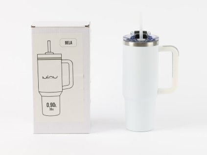 Termohrnek 900 ml MIAU BÍLÝ