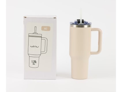 Termohrnek 1200 ml MIAU BÉŽOVÝ