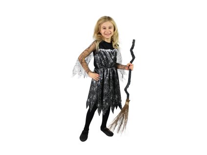 Dětský kostým čarodějnice s pavučinou S