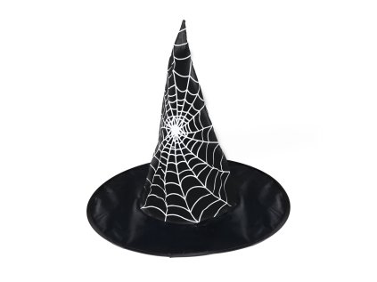 Dětský klobouk s pavučinou bíly dekor