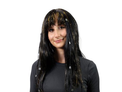 Paruka pro dospělé se zlatem a hvězdami