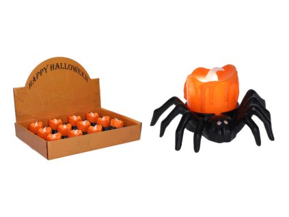 Dekorace Halloween pavouk 9x6x5,5 cm svítící