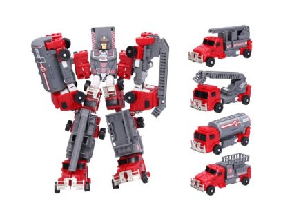 Autorobot set 5v1 hasiči 24 cm