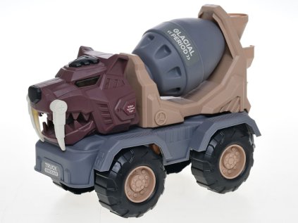 Auto stavební míchačka/šavlozubý tygr, 24cm, pohyblivé části, 2barvy, v krabičce