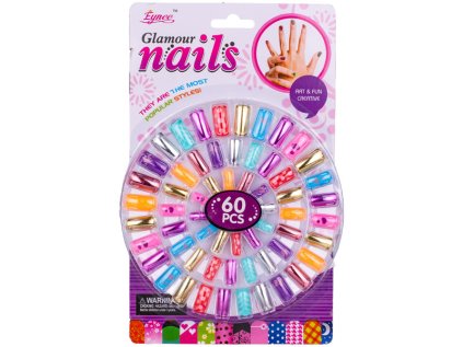 Sada nalepovacích nehtů 60ks na kartě