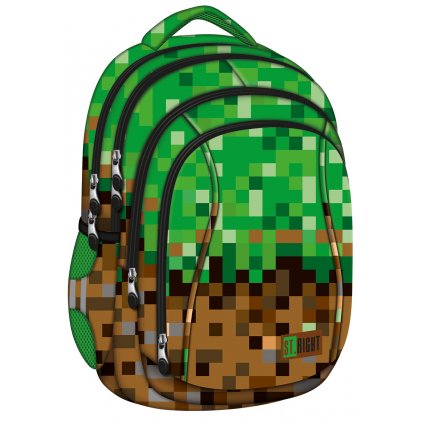 Školní batoh MINECRAFT ST.RIGHT 17- PX, BP04, 4 komorový, 26l, rozměry: 43 x 32 x 20 cm