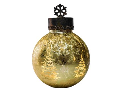 Skleněná svítící MAXI koule s časovačem průměr 25 cm zlatá