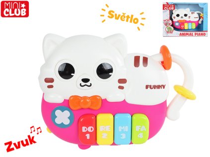 Mini Club kočička pianko 15cm na baterie se světlem a zvukem ,18m+, v krabičce