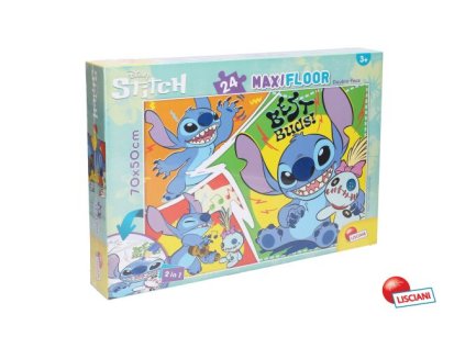 Stitch puzzle maxi oboustranné 70x50 cm, 24 dílků