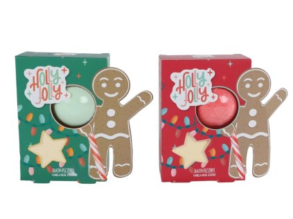 Vánoční dárková sada - vodní bomby do koupele koule + hvězda 20+60g,2barvy, v krabičce