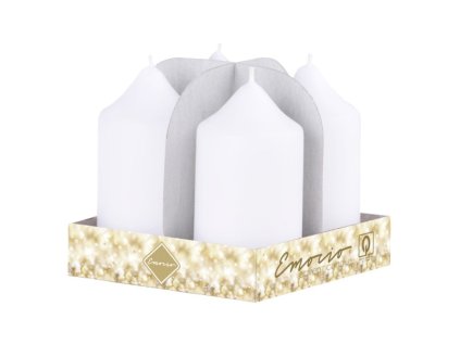 Emocio adventní válec 4ks 40x80 bílá svíčka