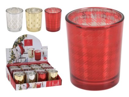 Svíčka ve skle 65mm, mix barev