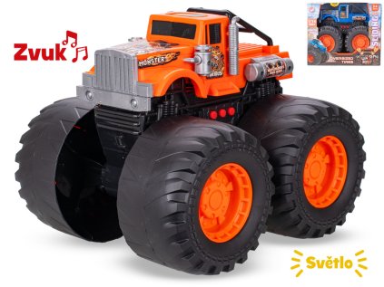 Auto monster truck 28cm volný chod na baterie se světlem a zvukem, 2barvy, v krabičce