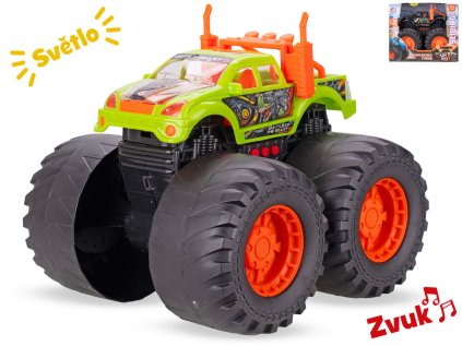 Auto monster truck 28cm volný chod na baterie se světlem a zvukem,2 barvy, v krabičce