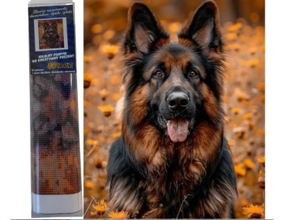 Diamantový obrázek Pes Německý ovčák 30 x 40 cm