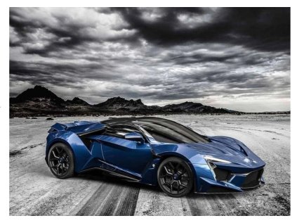 Diamantový obrázek modré sportovní auto 30 x 40 cm