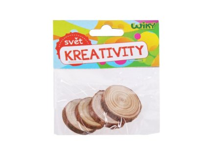 Dřevěné kolečko 3-4x0,5 cm, 4 kusy