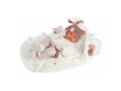 Llorens 63576 NEW BORN HOLČIČKA - realistická panenka,miminko s celovinylovým tělem 32cm