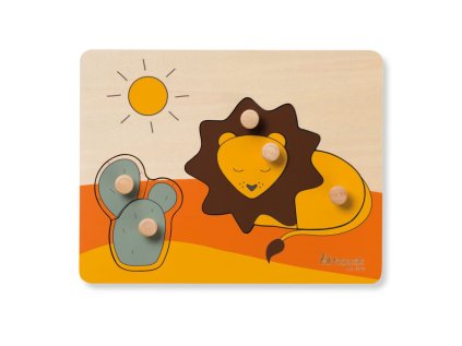 Dřevěné puzzle - Lev