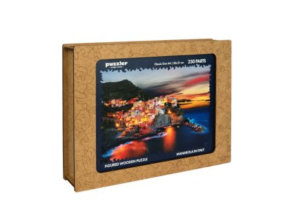 DŘEVĚNÉ BAREVNÉ PUZZLE - Manarola v Itálii