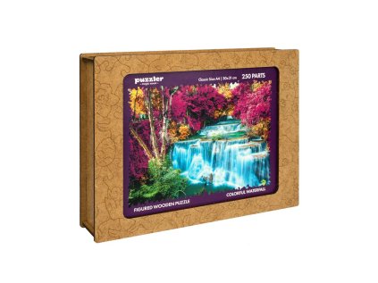 DŘEVĚNÉ BAREVNÉ PUZZLE - Barevný vodopád