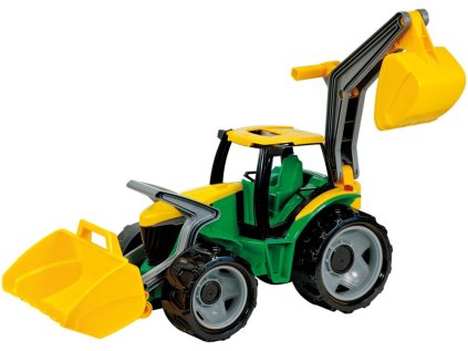 Traktor se lžící a bagrem zeleno žlutý