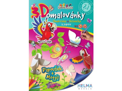 3D omalovánky OZ17 Papoušek+motyl