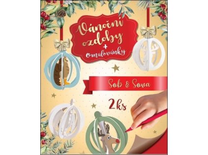 3D omalovánky OV6 Vánoční Sob + Sova