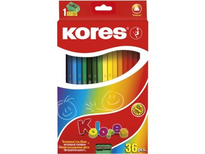 KORES trojhranné pastelky KOLORES 36 ks