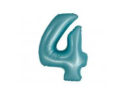 GD balónek fóliový 76cm "4" modrý mat