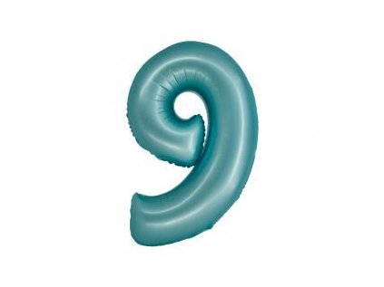 GD balónek fóliový 76cm "9" modrý mat