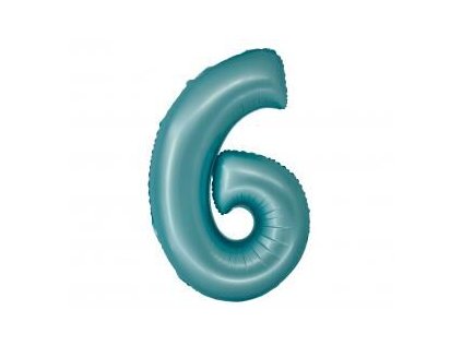 GD balónek fóliový 76cm "6" modrý mat