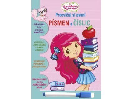 Stíratelný sešit - Procvičuj si psaní písmen a číslic - Strawberry