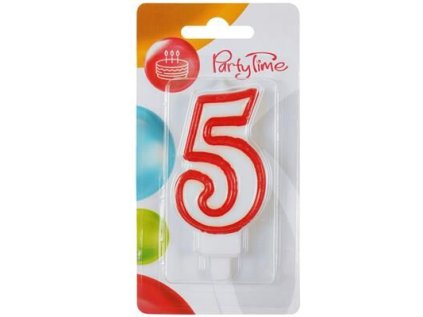 Dortová svíčka č. 5 červená