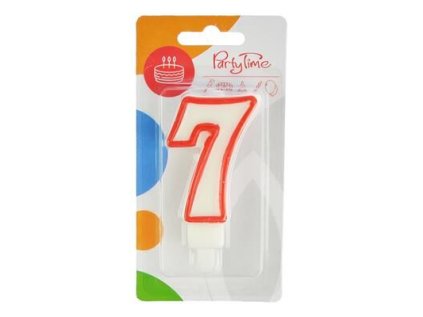 Dortová svíčka č. 7 červená