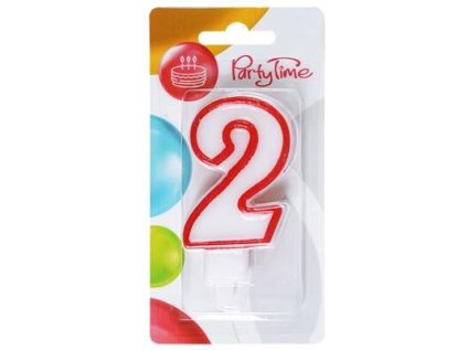 Dortová svíčka č. 2 červená