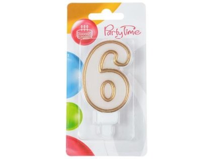 Dortová svíčka č. 6 zlatá