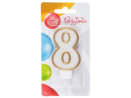 Dortová svíčka č. 8 zlatá