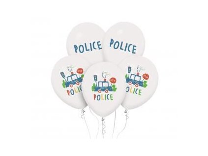 Balónky latexové 30 cm 5 ks POLICE