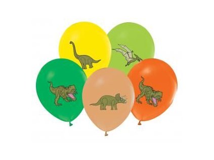 Balónky latexové 30 cm 5 ks DINO