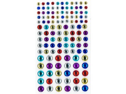 Samolepící kamínky DS79 - 4, 6, 8mm 125 ks mix bárev