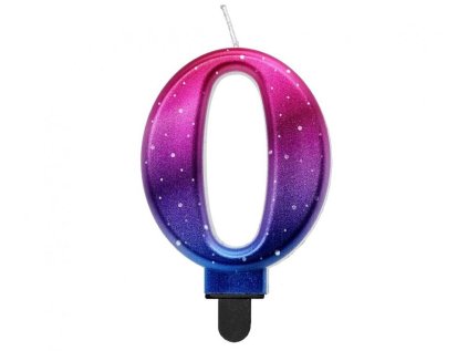 Dortová svíčka NIGHT SKY č. 0 metalická