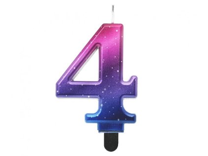 Dortová svíčka NIGHT SKY č. 4 metalická