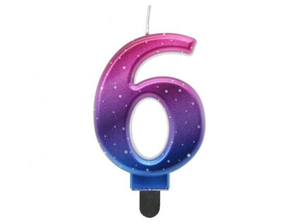 Dortová svíčka NIGHT SKY č. 6 metalická