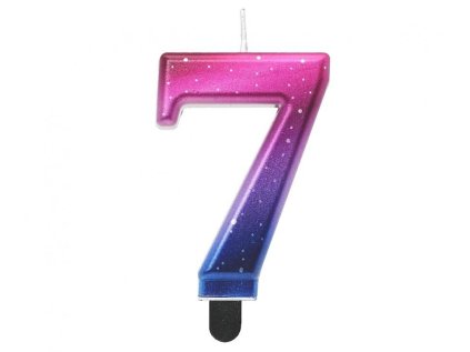 Dortová svíčka NIGHT SKY č. 7 metalická