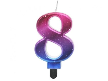 Dortová svíčka NIGHT SKY č. 8 metalická